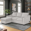 For Members: Coddle Aria Fabric Sleeper Sofa with Reversible Chaise