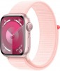 Apple Watch Series 9 (GPS) 41mm Aluminum Case:  Pink Sport Loop or Blue Sport Loop