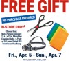 Harbor Freight: Free Gift In-Store Only until Sun., Apr. 7 (No Purchase Required)