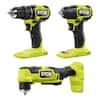 RYOBI ONE+ HP 18V Brushless Cordless Compact 3-Tool Combo Kit w/ Drill/Driver, Impact Wrench & Right Angle Drill