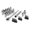 Husky 1/4 in. Drive 6-Point Pass Thru Ratchet and Socket Set (30-Piece)