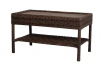 Hampton Bay Cambridge Brown Wicker Patio Coffee Table with Faux Wood Top