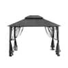 Hampton Bay Parksbury 10 ft. x 12 ft. Antique Pewter Hard Top Gazebo