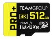 Team 512GB Pro+ microSDHC UHS-I/U3 Class 10 Memory Card with Adapter Speed Up to 160MB/s (TPPMSDX512GIA2V3003)