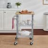 StyleWell Gatefield Small Chrome with Natural Wood Top Metal Rolling Microwave Kitchen Cart: 24" $35.99, 36" $69