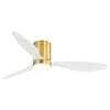 Breezary Sawyer II 52 in. Integrated LED Indoor Gold White-Blade Ceiling Fans with Light and Remote Control Included