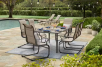 Hampton Bay Glenridge Falls 7-Piece Metal Rectangle Outdoor Dining Set in Putty