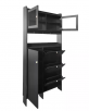 Harper & Bright Designs Black Hall Tree with Flip Shoe Racks, Cabinet with Adjustable Shelves