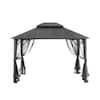 Hampton Bay Parksbury 10 ft. x 12 ft. Antique Pewter Hard Top Gazebo