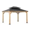 Home Depot Stores Select Areas :Hampton Bay Crownhill 13 ft. x 11 ft. Hardtop Gazebo with Wood Posts