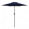Style Selections 7.5-ft Blue Push-button Tilt Market Patio Umbrella (Blue or Red)