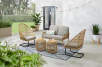 Hampton Bay Sierra Creek Tan 5-Piece Wicker Outdoor Patio Conversation Deep Seating Set