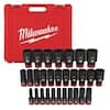 Milwaukee SHOCKWAVE 1/2 in. Drive Metric 6 Point Impact Socket Set (29-Piece)
