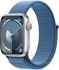 Apple Watch Series 9 (GPS) 41mm Silver Aluminum Case Sport Loop (Winter Blue or Pink)