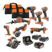 Ridgid 18V SubCompact Brushless Cordless 8-Tool Kit w/ Batteries (4Ah + 2x 2Ah)