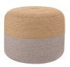 Hampton Bay 20 in. x 16 in. Gray Spiral Cylinder Pouf