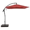 Hampton Bay 8 ft. Square Aluminum and Steel Cantilever Offset Outdoor Patio Umbrella in Chili Red