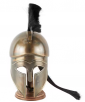 Litton Lane Gold Metal Replica Medieval Greek Spartan Helmet with Black Wood Stand and Plume
