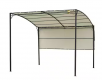 Outsunny 8 ft. x 10 ft. Beige Patio Metal Gazebo with Extendable Side Awning