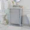 Aberdeen 24 in. Single Sink Freestanding Dove Gray Bath Vanity with Carrara Marble Top (Assembled)
