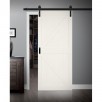 RELIABILT 36-in x 84-in White Primed K-frameMDF Single Bypass Barn Door (Hardware Included)