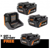 RIDGID 18V Starter Kit with (2) 4.0 Ah MAX + (1) 6.0 Ah MAX Output Battery