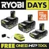 Ryobi One+ 18V Lithium-Ion HP Starter Kit with 2.0 Ah Battery, (2) 4.0 Ah Batteries, and Charger + Free Tool