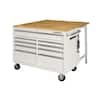 Husky Tool Storage 46 in. W Standard Duty Gloss White Mobile Workbench Cabinet