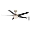 Hampton Bay Esala 52 in. Indoor Brushed Gold Ceiling Fan with Adjustable White Integrated LED with Remote Included