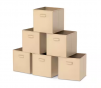 Beige 6-Piece Fabric Foldable Storage Cubes / Bins for Shelving Unit (10.5 in. W x 10.5 in. H x 11.15 in. D)