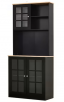 HOMCOM 5-Shelf Black Kitchen Storage Pantry with Microwave Shelf