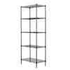 Karl home Black 5-Tier Heavy Duty Steel Freestanding Garage Storage Shelving Unit (21.3 in. W x 59 in. H x 11.42 in. D)