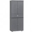 HOMCOM 71" 1-Center Drawer Grey Freestanding Kitchen Pantry Cabinet w/ 2-Large Double Door Cabinet