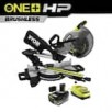RYOBI ONE+ HP 18V Brushless Cordless 10" Sliding Compound Miter Saw Kit + 4.0 Ah HIGH PERFORMANCE Battery + Charger