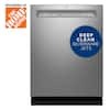 GE 24" Fingerprint Resistant Stainless Steel Front Control Built-In Tall Tub Dishwasher w/ 3rd Rack,Bottle Jets, 45 dBA