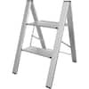 AmeriHome 2-Step Aluminum Ultra Slim Folding Utility Step Stool