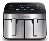 Gourmia 10-Qt. Dual Basket Digital Air Fryer with Smart Finish and Match Cook Black Stainless Steel