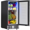 Deco Chef 15-Inch Under Counter Mini Fridge w/ Front Vent, Stainless Steel Finish, Adjustable Thermostat