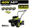 RYOBI 40V HP Brushless 18 in. Battery Powered Rear Tine Tiller with (4) 6.0 Ah Batteries and Charger