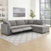 Costco Members: Thomasville Miles Fabric Sectional with Power Footrest  (Gray)