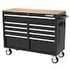 Husky Tool Storage 46 in. W Gloss Black Mobile Workbench Cabinet