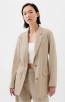 Gap Relaxed Linen-Blend Blazer (Color: Bedrock Beige)