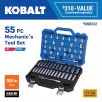 Kobalt 55-Piece Standard (SAE) and Metric Polished Chrome Mechanics Tool Set with Hard Case