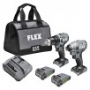 FLEX COMPACT 24-volt 2-Tool Brushless Power Tool Combo Kit with Soft Case (2-Batteries Included and Charger Included)