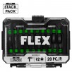 FLEX STACK PACK IMPACKS 1/4-in x 1-in Square/Robertson Impact Driver Bit (20-Piece)