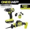 RYOBI ONE+ HP 18V Brushless Cordless Compact 2-Tool Combo Kit