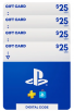 Sony PlayStation - Four $25 eGift Cards Digital Download (Email Delivery)