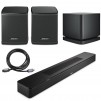 Bose Smart Soundbar, Black, Bundle with 2x Wireless Surround Speakers, Bass Module 500, 6