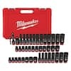 Milwaukee SHOCKWAVE 3/8 in. Drive SAE and Metric 6 Point Impact Socket Set (43-Piece)