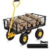 VEVOR 3.8 cu. ft. Steel Garden Cart Heavy Duty 900 lbs. Capacity Utility Metal Wagon  & 10" Tires